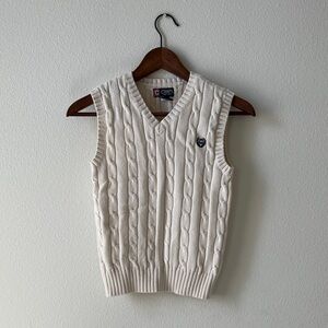 Chaps Kids Cream Cable Knit Sweater Vest